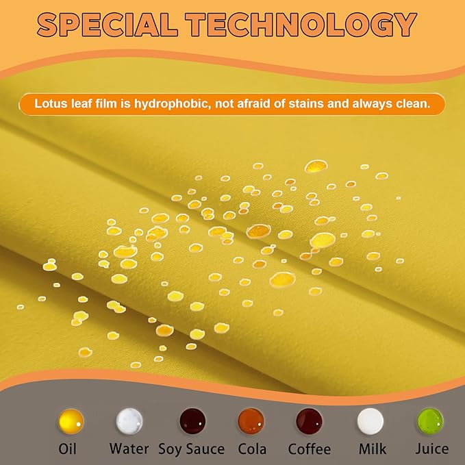 TWINPRET Rectangle Tablecloth 60 x 84 Inch, Yellow Waterproof Washable Polyester Table Cloth - Stain & Oil Resistant Rectangular Table Cover for Banquet & Party (Fits 4 Foot Tables) [2 Pack]