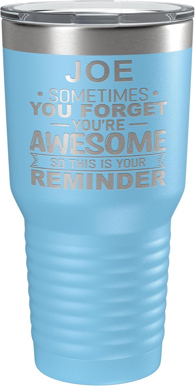 Personalized Inspirational Tumbler, Inspirational Gifts for Men Dad Father Wife Sister Women, Custom Birthday For Him Her, Customized You?셱e Awesome Tumbler, Teacher Coworker Gifts 30oz Light Blue