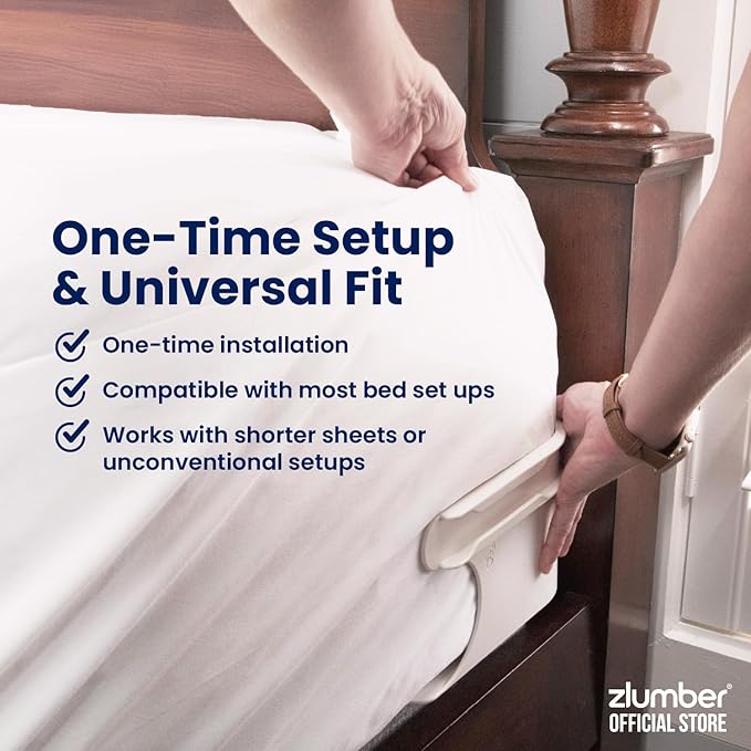 The Original USA Patented ZlumberLock ??Secure Sheet Holder with Heavy-Duty Mattress Straps ??No More Loose Bedding, Universal Fit, Easy One-Time Installation