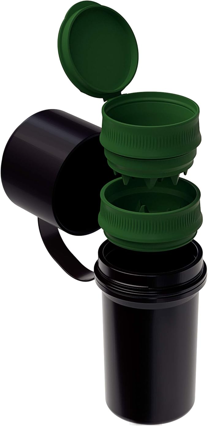 Hemper Keeper 3?멼n?? Herb Grinder with Dual Storage Container - Smell?멠roof, Airtight & Water?멢esistant - Built?멗n Removable Grinder, Dual Compartments for Flower & Ground - (Red)