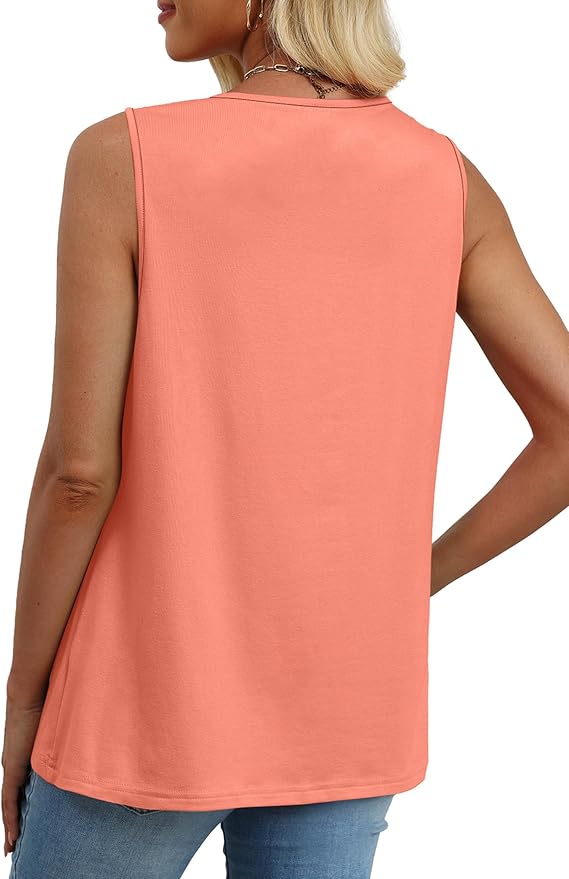 XIEERDUO Womens Tank Tops Sleeveless Lace Crochet Boho Tops Loose Fit Pleated Tunics Crewneck Summer Vacation Outfits Flowy