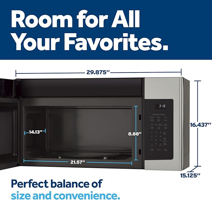GE 1.8 Cu. Ft. Over-the-Range Microwave Oven with Recirculating Venting