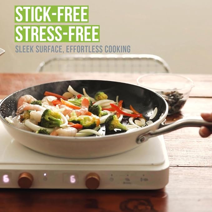 TeChef Collection 10" Ceramic Nonstick Frying Pan Skillet, Nontoxic - Free of PFAS, PFOA, PTFE, Made in Korea (10-in)