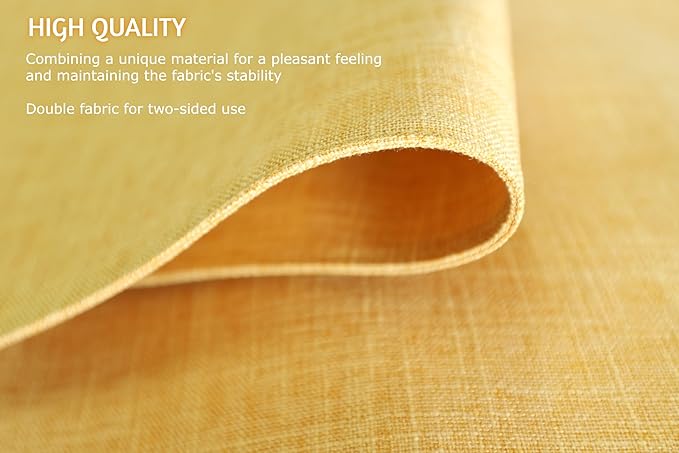 HOMEYNICE Placemat Set-Washable Place Mats for Parties, Elegant Table Mats for Kitchen Table, Set of 4 Dining Table Placemats, Heat-Resistant Cloth Placemats for Indoor and Outdoor,13x19-Yellow