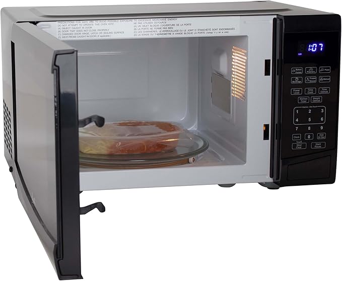 Avanti Microwave Oven 900-Watts Compact with 10 Power Levels and 6 Pre-Set Cooking Settings, Speed Defrost, Electronic Control Panel and Glass Turntable, 0.9 Cu.Ft., Black