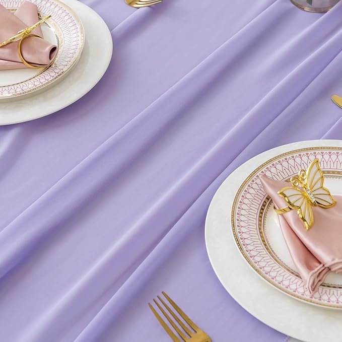 flohar 12Pack 9ft Chiffon Table Runner 14x108 Inch Sheer Romantic Table Runner for Wedding Birthday Party Bridal Shower Outdoor Decoration-Lavender