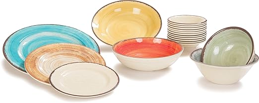 Carlisle FoodService Products Mingle Resuable Plastic Bowl Small Bowl with Pottery Style for Home and Restaurant, Melamine, 17 Ounces, Jade, (Pack of 12)