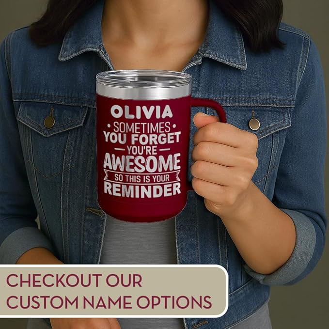 Spotted Dog Company Inspirational Travel Coffee Mug, Inspirational Gifts for Men Dad Father Wife Sister Women, Birthday For Him Her, You?셱e Awesome Tumbler, Teacher Coworker Gifts 15oz Maroon