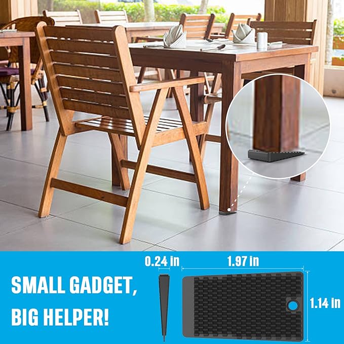 Furniture Levelers, 50 Pieces Jar, Plastic Shims for Leveling, Black Rubber Wedge for Table Toilet Refrigerator Piano, Small Shims for Home Improvement and Work