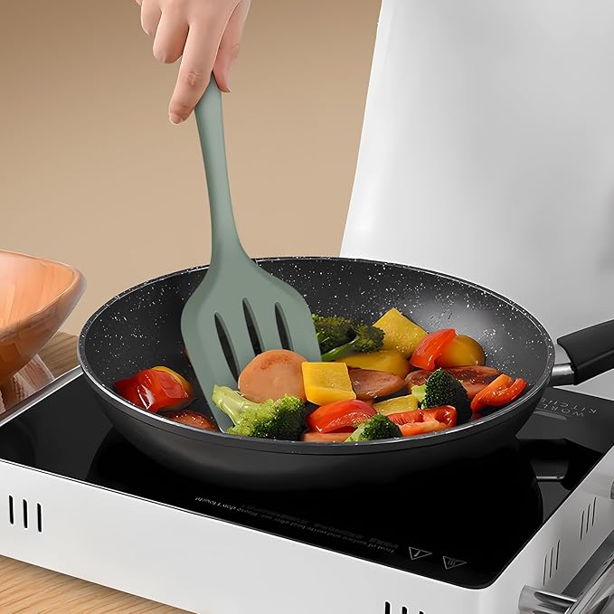 AOTHOD Silicone Cooking Utensils Set - 446째F Heat Resistant Silicone Kitchen Utensils,Spatula,Spoon, Kitchen Utensil Sets Gadgets Tools Set for Nonstick Cookware,Dishwasher Safe BPA FREE (Multicolor)