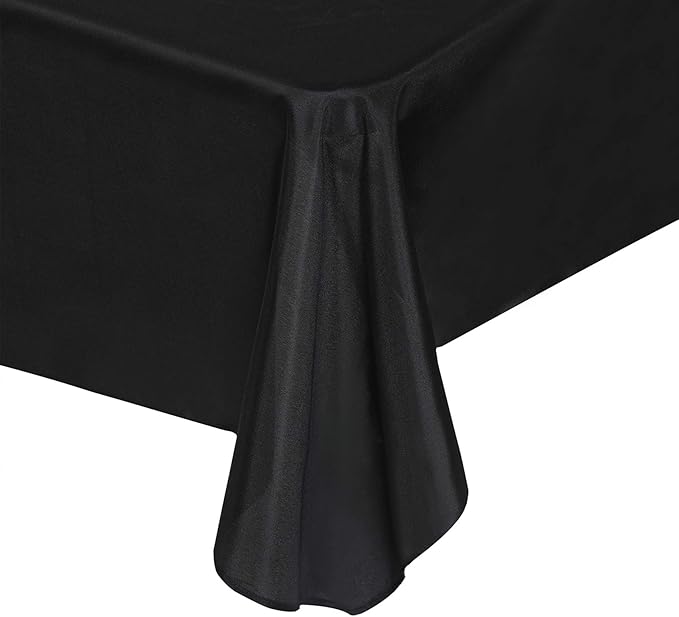 Cupuamon Rectangle Tablecloth 60x120 inch Washable Polyester Fabric Table Cloth for Wedding Party Dining Banquet Decoration（60x120, Black）