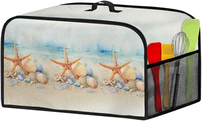 Beach Conch Starfish Cover for 6-8 Quart Oval Slow Cooker Cover Wear Resistant Washable with Mesh Pocket Fancy Home Inspriation