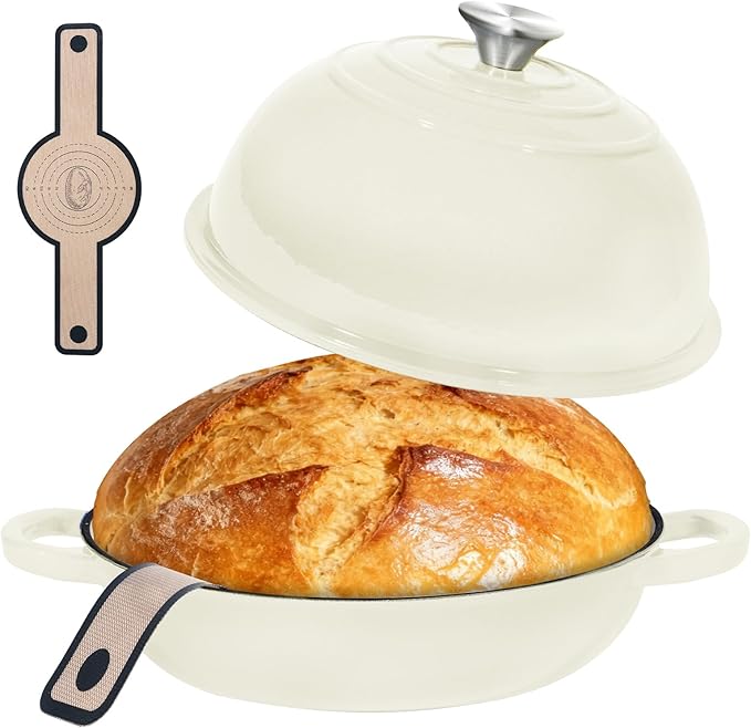 ONKO Sourdough Bread Dutch Oven, 6QT Dutch Oven for Sourdough Bread Baking, Enameled Cast Iron Bread Dome, Round Ceramic Dutch Ovens Pot with Lid for Homemade