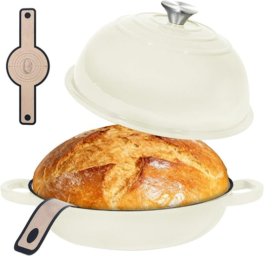 ONKO Sourdough Bread Dutch Oven, 6QT Dutch Oven for Sourdough Bread Baking, Enameled Cast Iron Bread Dome, Round Ceramic Dutch Ovens Pot with Lid for Homemade