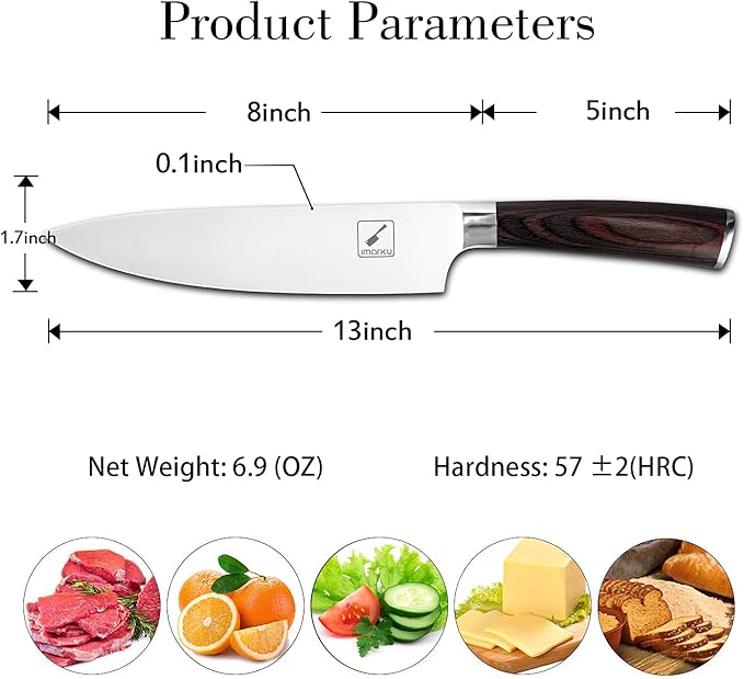 imarku Japanese Chef Knife - Sharp Kitchen Knife 8 Inch Chef's Knives HC Steel Paring Knife, Unique Gifts for Men and Women, Gifts for Mom or Dad, Kitchen Gadgets with Gift Box, Gyutou Knives