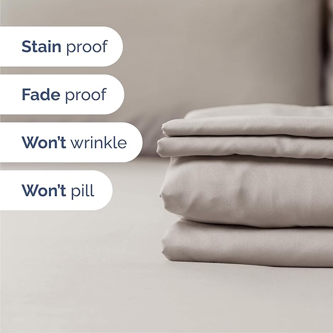 Cal King 6 Piece Sheet Set - Cooling and Breathable Bed Sheets - Hotel Luxury Bed Sheets for Women, Men, Kids and Teens - Deep Pockets - Easy Fit - Soft and Wrinkle Free - Cal King Denim Blue Sheets