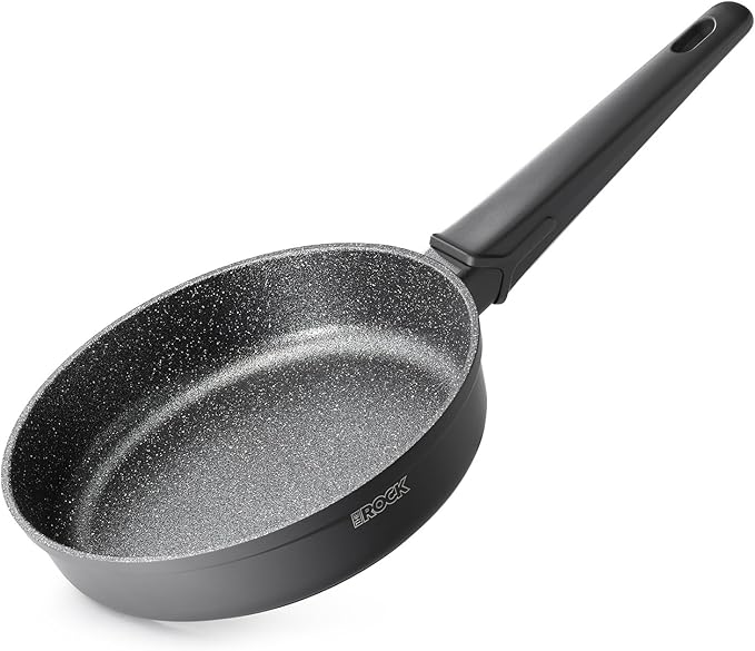 THE ROCK SOHO 8-Inch Non Stick Frying Pan ??Nothing Sticks, Never Warps, Lasts Longer, Healthy Skillet with Heat-Resistant Handle, PFOA Free, Oven & Dishwasher Safe, Black