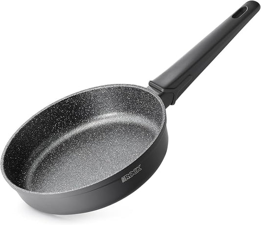 THE ROCK SOHO 8-Inch Non Stick Frying Pan ??Nothing Sticks, Never Warps, Lasts Longer, Healthy Skillet with Heat-Resistant Handle, PFOA Free, Oven & Dishwasher Safe, Black