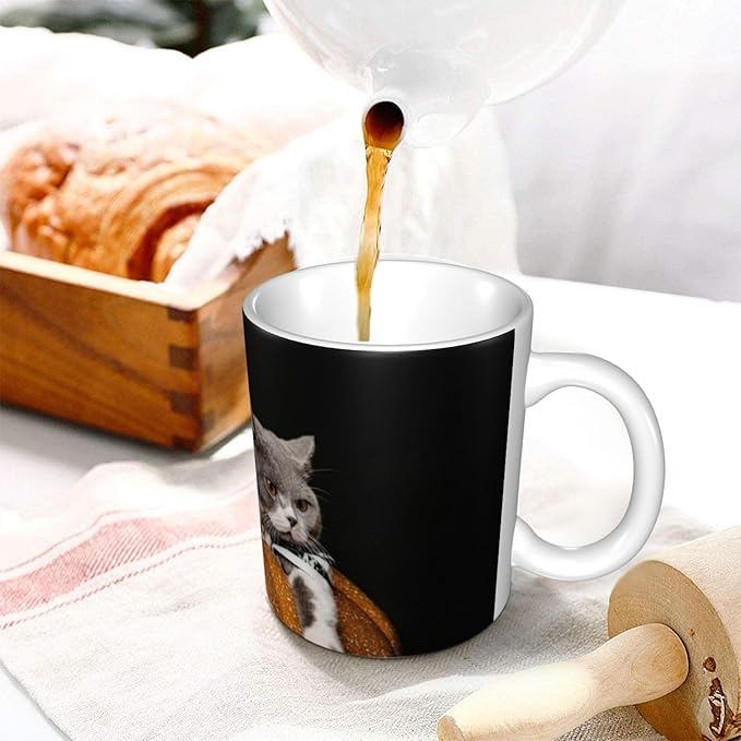Customizable Mugs and Coffee Cups with Various Creative Designs Customize Your Photos Images Texts Partial or Full-Size Printing (Full-Width, White)