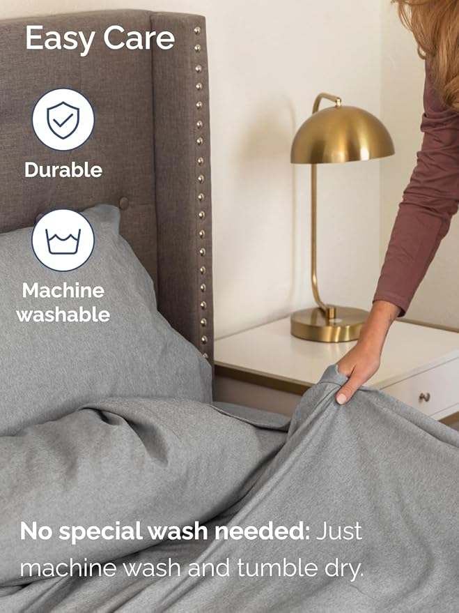 Extra Deep Pocket Full Sheets - 4 Piece Breathable & Cooling Bed Sheets - Hotel Luxury Sheet Set - Soft, Wrinkle Free & Comfy - Easily Fits Extra Deep Mattresses - Deep Pocket Heathered Grey Sheets