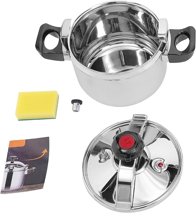 6.35Quart Stainless Steel Pressure Cooker Presto Pressure Canner Secure locking System Pressure Pot Thickened Silicone Ring And Anti-scald Handle Pots and Pans Kitchen Cookware Dishwasher Safe (7L)