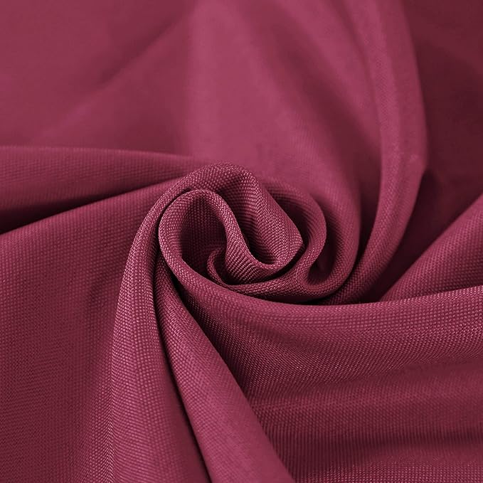 Cupuamon 90 inch Round Tablecloth Washable Polyester Table Cloth Decorative Table Cover for Wedding Party Dining Banquet（90 inch,Burgundy）