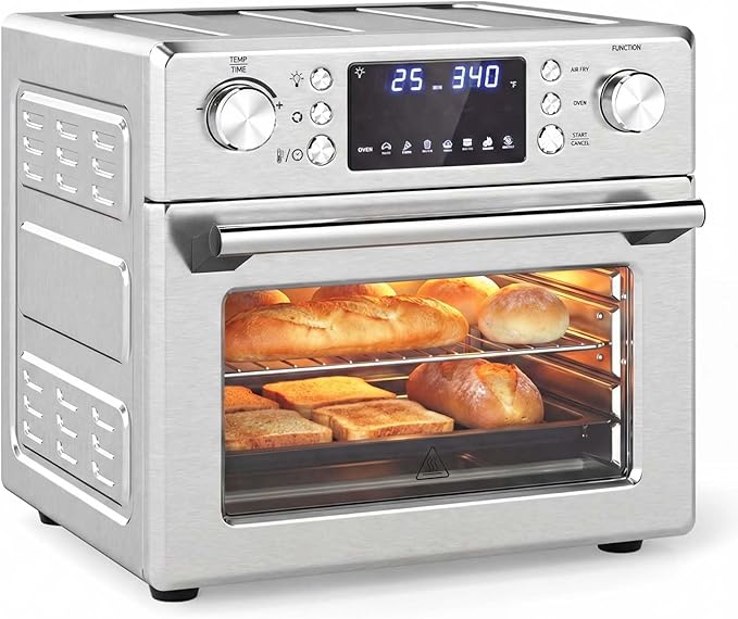 SIMOE Air Fryer Oven 26QT, 14-in-1 Toaster Oven Air Fryer Combo with 1700W Convection, Stainless Steel Countertop Oven with Rotisserie, Dehydrate & Pizza