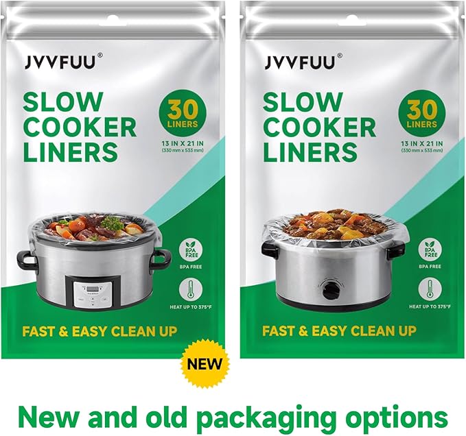 Slow Cooker Liners 3-8 Quart, Cooking Bags Large Size 13"x 21", Slow Cooker Bags Disposable Oval Large For Crock Pot (30)