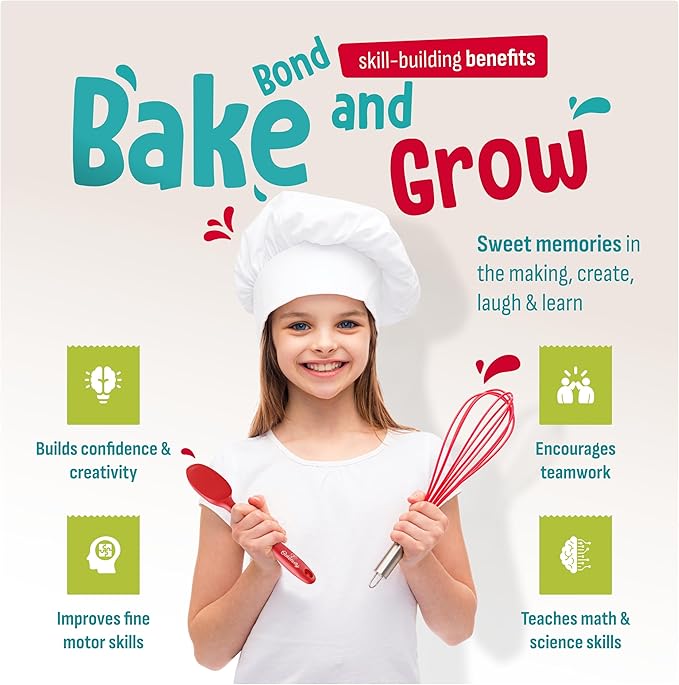 Baketivity 31-Piece Kids Baking Tools Set ??Real Cooking Utensils for Children ??Safe, Durable, and Fun Kitchen Accessories ??Gift for Young Chefs