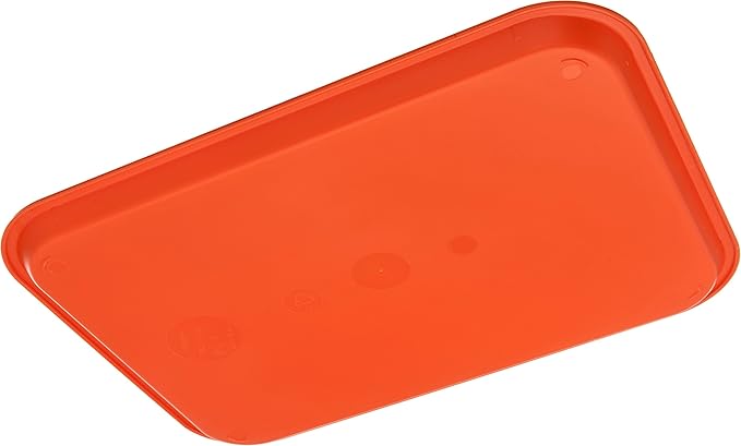 Carlisle FoodService Products CT121624 Caf챕 Standard Cafeteria / Fast Food Tray, 12" x 16", Orange