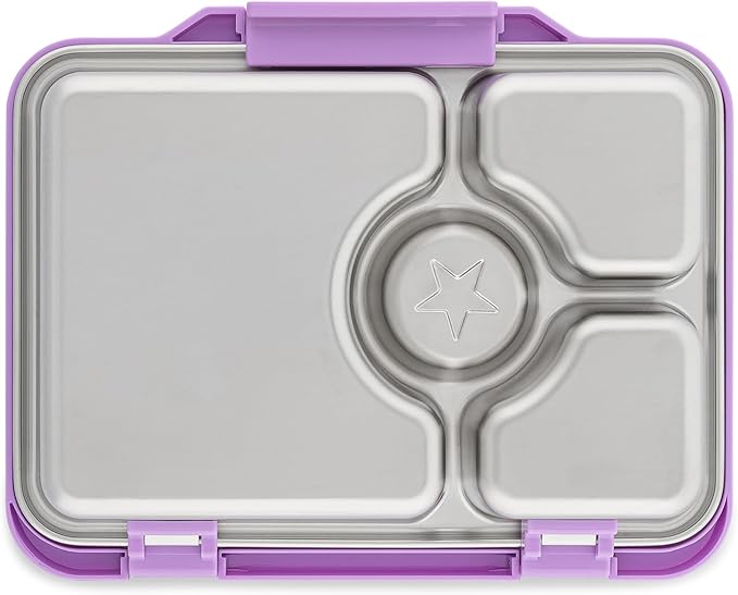 Yumbox Pr챗t Leakproof Stainless Steel Bento Lunch Box, 3.4 Cup Healthy Portion Size for Balanced Eating ??Durable Lunch Container for Sandwiches & Snacks (Lavande Purple)