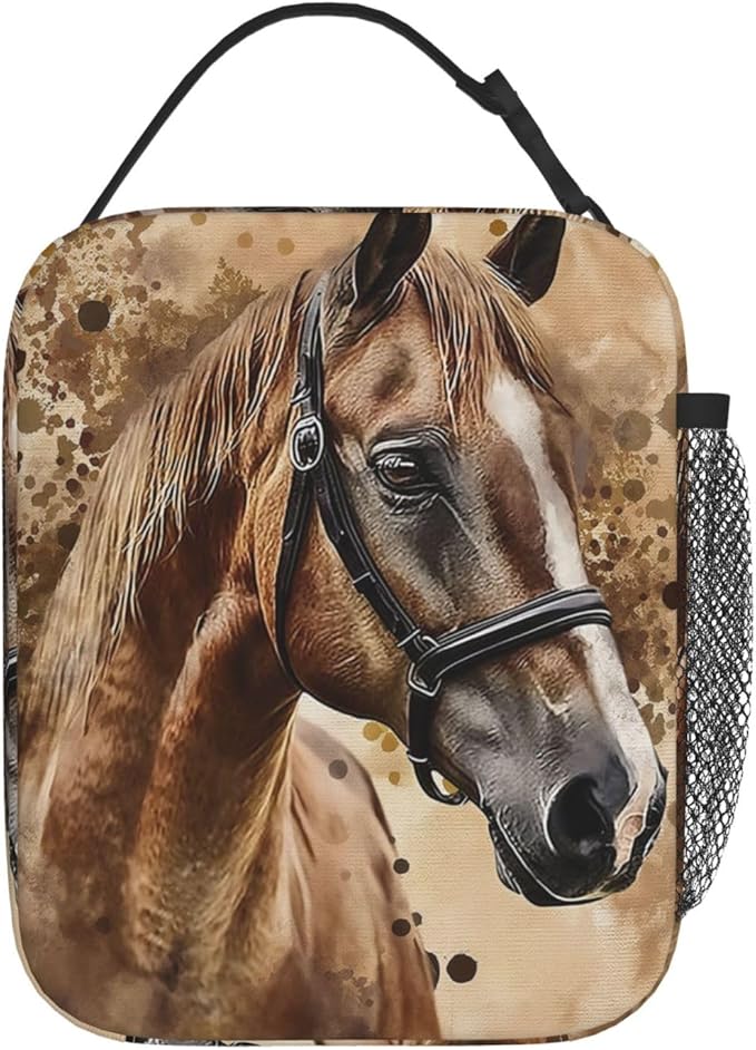 VANZEV Horse Lunch Box for Adults Women Girls Boys Kids Animal Lunch Box Insulated Cooler Reusable Lunch Bag Container Gifts for Work Office Picnic Travel School