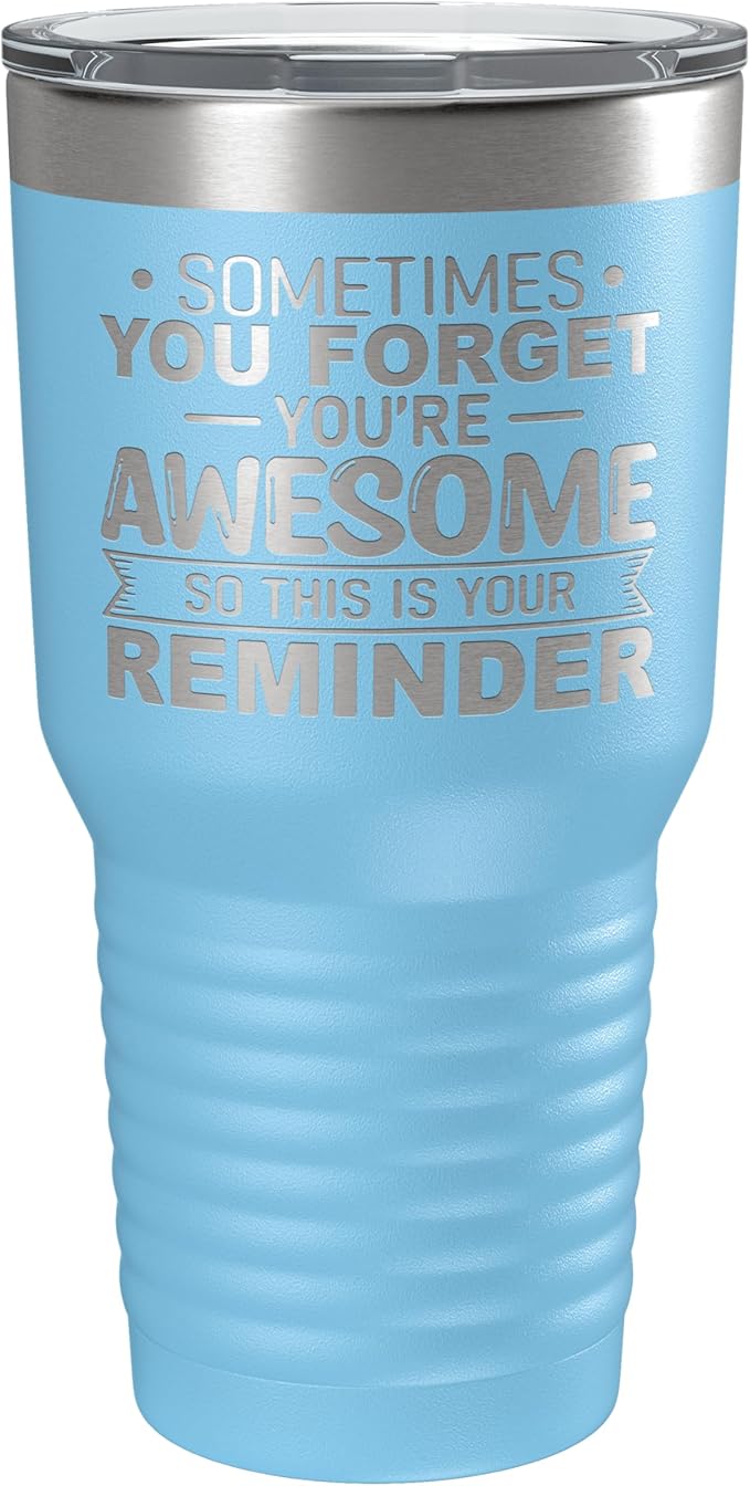 Spotted Dog Company Inspirational Tumbler, Inspirational Gifts for Men Dad Father Wife Sister Women, Birthday For Him Her, You?셱e Awesome Tumbler, Teacher Coworker Gifts 30oz Light Blue