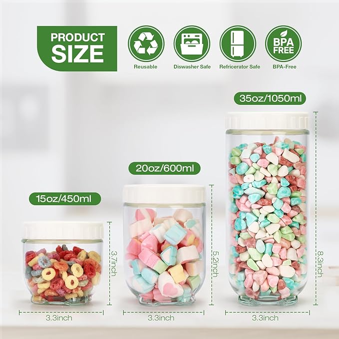 Hoa Kinh 15oz&20oz&35oz Glass Overnight Oats Jars with Lids