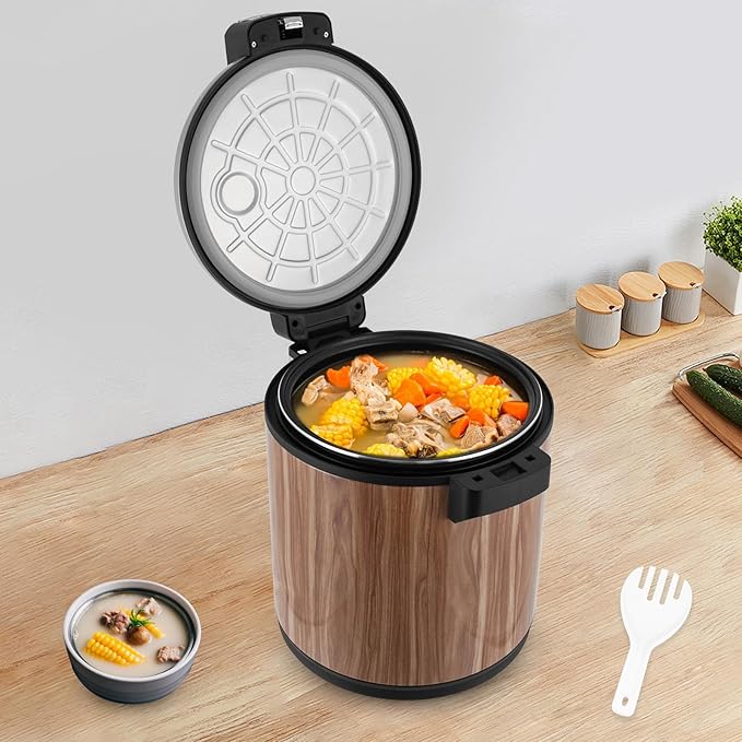 Commercial Rice Warmer, 23L/24.3Qt Electric Food Warmer, 110W Electric Soup Warmers with Adjustable Temperature and Non-Stick Inner Pot for Restaurant Party, Warm Function Only, NOT Cooker