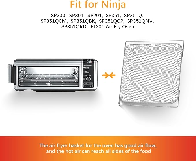 Air Fryer Oven Basket Replacement Baking Trays for Ninja Foodi SP201 SP301 SP351 Series Dual Heat Air Fryer Oven, Mesh Basket竊똀ir Fryer Accessories for Ninja Foodi Air Fry Oven