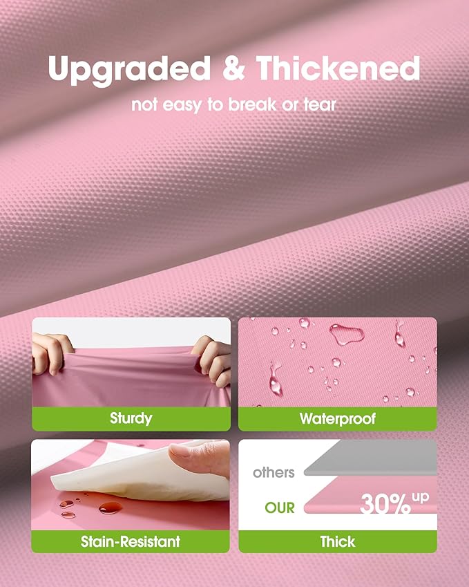 Pureegg Plastic Table Cloth Disposable 12 Pack, 84'' Round Table Cloths, Easter Party, Valentines, Mothers Day Decorations, Tablecloths, Round, Pastel Plastic Cover, Leakproof & Sturdy, Pink