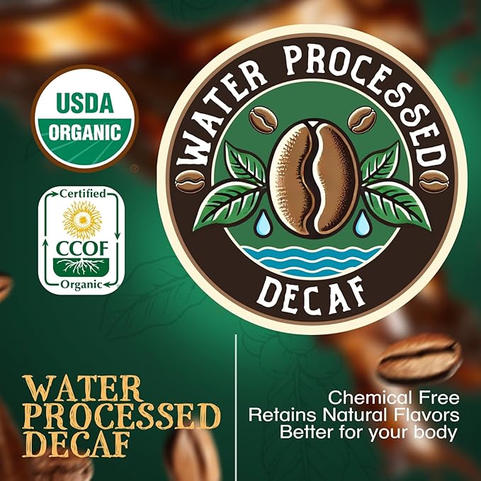 The Bean Organic Coffee Company Water Processed DECAF Pumpkin Spice, Medium Roast, Whole Bean Coffee, 16-Ounce Bag