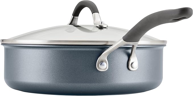 Circulon A1 Series with ScratchDefense Technology Nonstick Induction Saut챕 Pan with Helper Handle and Lid, 5 Quart, Graphite