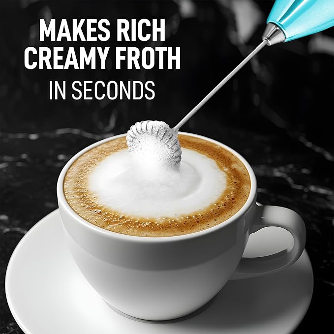 Zulay Kitchen Executive Series Luxury Gift Milk Frother ??Handheld Electric Foam Maker for Coffee, Lattes & Hot Chocolate ??Deluxe Finish, Ideal Gift for Coffee Lovers