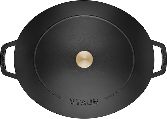 STAUB Cast Iron 6.25-qt Wide Oval Dutch Oven, Black Matte