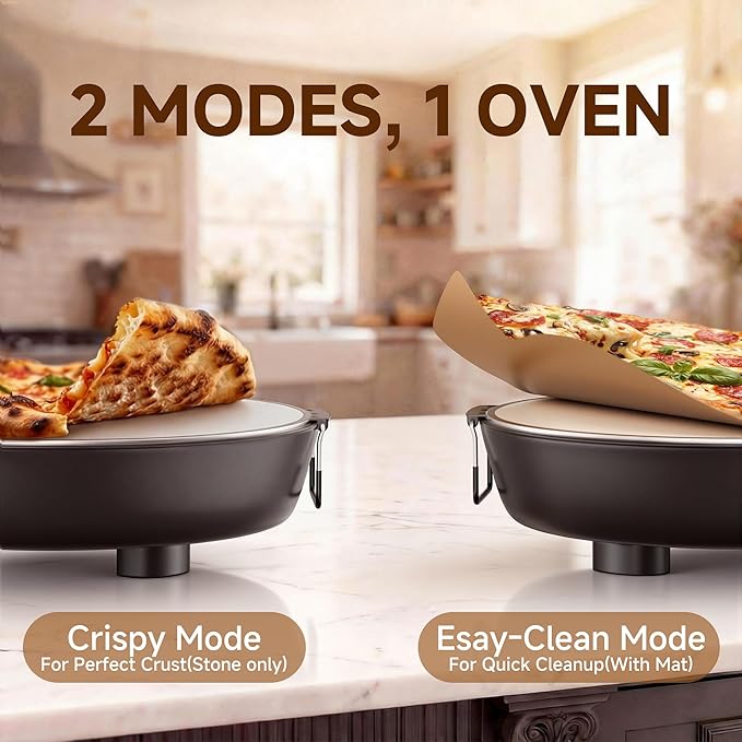 SEMSCHEF 12-Inch CrustyBake Beginner's Ceramic Stone Pizza Oven: Quick 800째F Heating, Easy-Clean Design, Recipe Book & All Tools Included - Perfect for First-Time Pizza Makers at Home