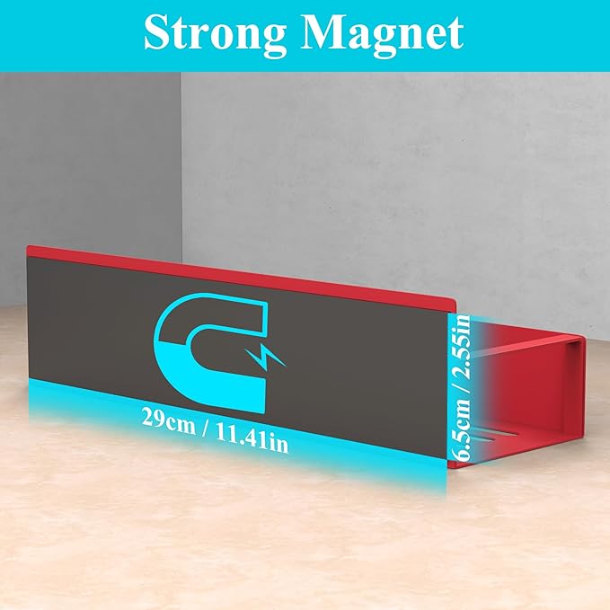 4 Pack Magnetic Spice Storage Rack Organizer for Refrigerator and Oven, Red Fridge Organizers and Storage