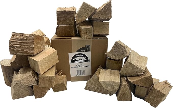 Smoking Wood Chunks, All-Natural Maple Hardwood Pieces for Grills & Smokers, Add Rich Smoke Flavor to Pork, Beef, Chicken & Fish, USA Made, Sustainably Milled, 800 Cubic Inches