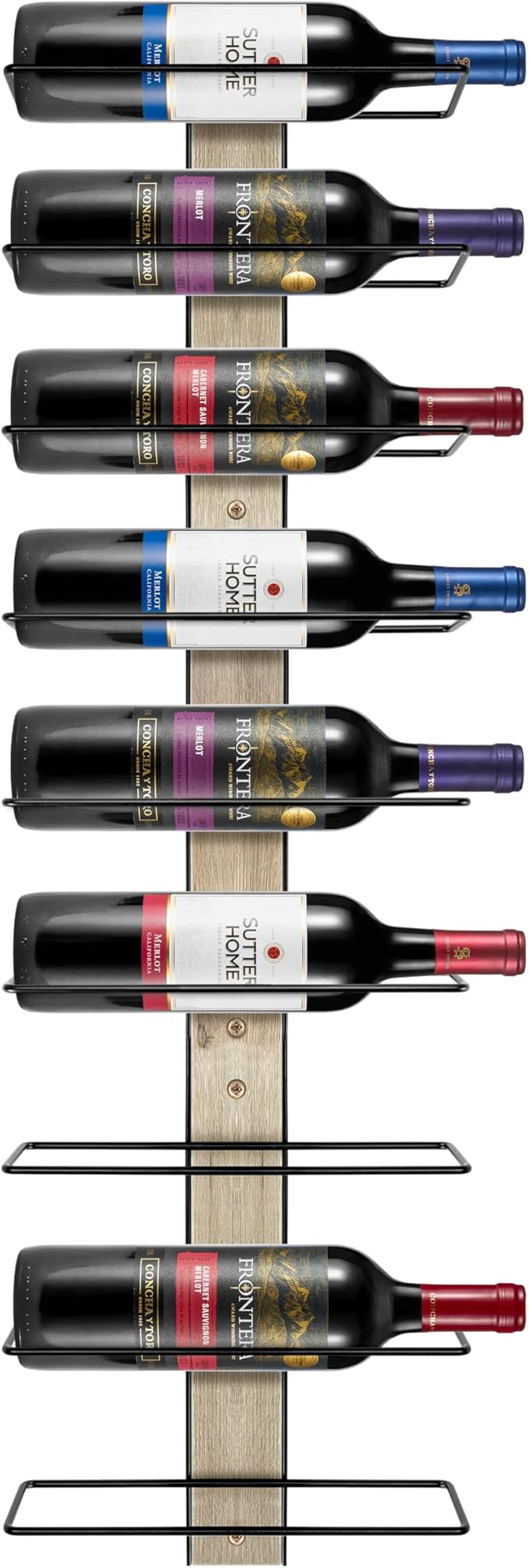 Sorbus Wall Mounted Wine Rack for 9 Wine Bottles - Wood Wine Rack Wall Mounted for Wine Bottles, Liquor, Champagne - Decorative Wood Wine Racks for Home Bar, Kitchen, Dining Room Wall Wine Bottle