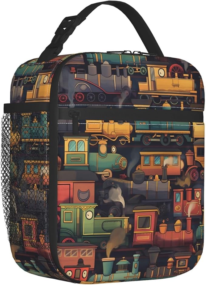 VANZEV Lunch Box for Adults Women Girls Boys Kids Train Lunch Box Insulated Cooler Reusable Lunch Bag Container Gifts for Work Office Picnic Travel School