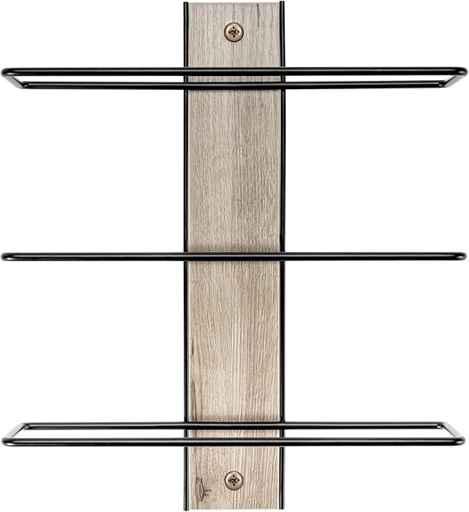 Sorbus Wall Mounted Wine Rack for 9 Wine Bottles - Wood Wine Rack Wall Mounted for Wine Bottles, Liquor, Champagne - Decorative Wood Wine Racks for Home Bar, Kitchen, Dining Room Wall Wine Bottle