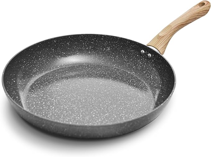 12-Inch Frying Pan Nonstick Stretched Aluminium Omelette Skillet Fry Pans for Induction Compatible Pan