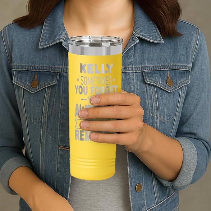 Personalized Inspirational Tumbler, Inspirational Gifts for Men Dad Father Wife Sister Women, Custom Birthday For Him Her, Customized You?셱e Awesome Tumbler, Teacher Coworker Gifts 22oz Yellow