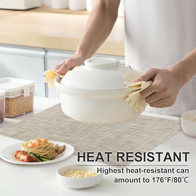 LANDVIEW Vinyl Placemats Set of 6, PVC Woven Washable Non-Slip Table Mats, Heat Resistant Wrinkle Free Place Mats for Dining Table, Easy to Clean (6, Caramel)